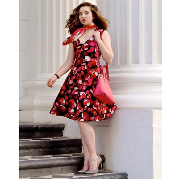 Kate Spade Falling Florals V-Neck Dress